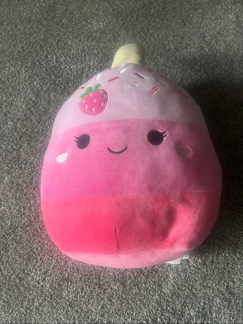 Squishmallows Pink Strawberry Snack Plush Pillow